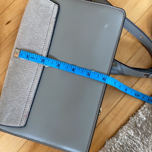 Gray suede bag circle closure designer inspired - Picture 10 of 12